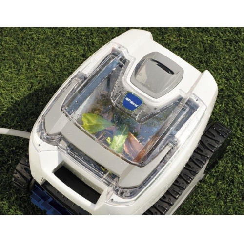 Nettoyant de piscine robotique P70 de Polaris pour piscines hors terre, couvercle transparent avec réservoir filtrant facile à nettoyer, compact et