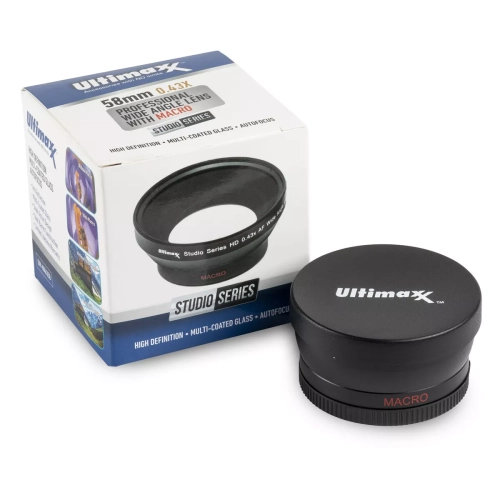 ULTIMAXX 49mm .43x Ultra Fast AF HD Wide Angle Lens for DSLR and Video Recording