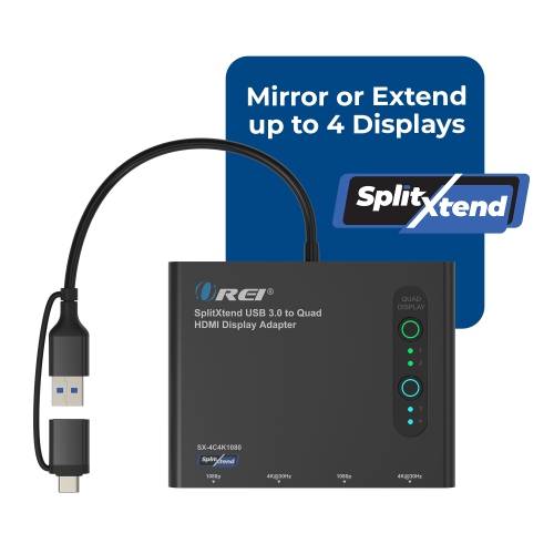 OREI SplitXtend USB 3.0 to Quad HDMI Display Adapter