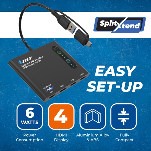 OREI SplitXtend USB 3.0 to Quad HDMI Display Adapter