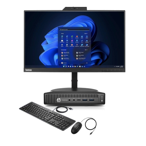 Refurbished AIO HP mini with 2 Display 22" FHD IPS LED , i5-6500T, 8GB, 256GB PCIe, 1 Year Warranty, 101008-21222