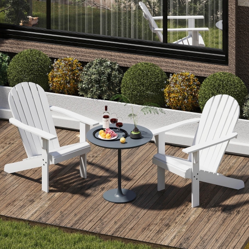 Costway Patio Adirondack Chair with Inclined Seat High Backrest & Wide Armrests