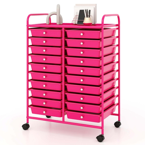 Costway 20 Drawers Rolling Cart Storage Scrapbook Paper Studio Organizer Bins