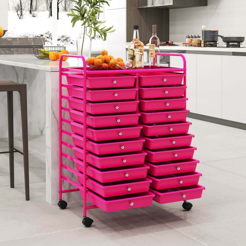 Costway 20 Drawers Rolling Cart Storage Scrapbook Paper Studio Organizer Bins