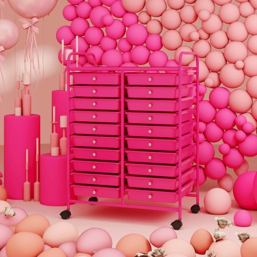 Costway 20 Drawers Rolling Cart Storage Scrapbook Paper Studio Organizer Bins