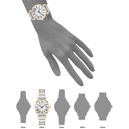 Anne Klein Women’s 29mm Two-Tone Round Watch with Silver Dial and Gold-Silver Bracelet