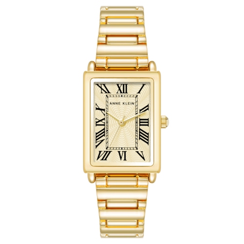 ANNE KLEIN  Ladies Rectangular Watch With Tone Bracelet Strap In Gold