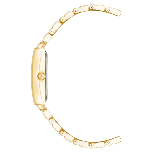 Anne Klein Ladies Rectangular 21mm Watch with Gold tone Bracelet Strap
