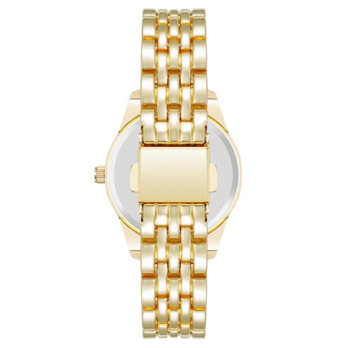 Montre ronde pour femmes 30 mm dorée avec cadran et bracelet champagne d'Anne Klein