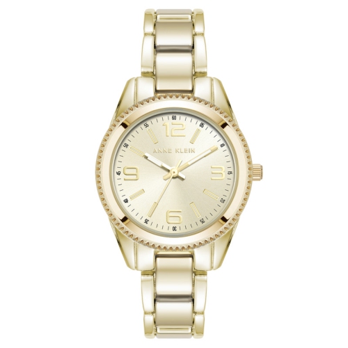 ANNE KLEIN  Ladies Round 32MM Watch With Tone Bracelet Strap In Gold
