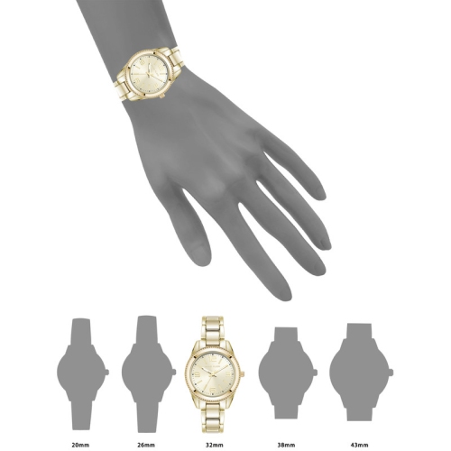 Anne Klein Ladies Round 32mm Watch with Gold Tone Bracelet Strap