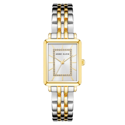 ANNE KLEIN  Ladies Rectangular Watch Two-Tone Bracelet Strap In Multicolor