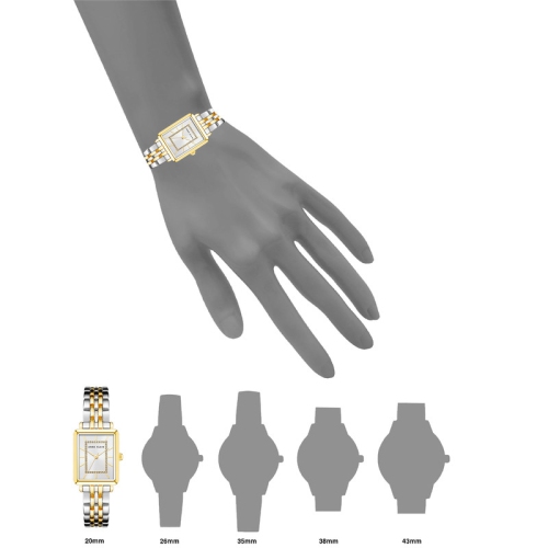 Anne Klein Ladies Rectangular 24mm Watch Two-Tone Bracelet Strap