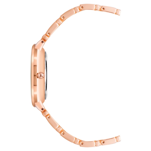 Anne Klein Women’s 32mm Rose Gold Round Watch with Navy Dial and Metal Bracelet