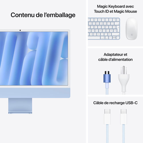 Apple iMac 24" (Fall 2024) - Blue (Apple M4 Chip / 10-Core GPU / 24GB RAM / 512GB SSD) - English