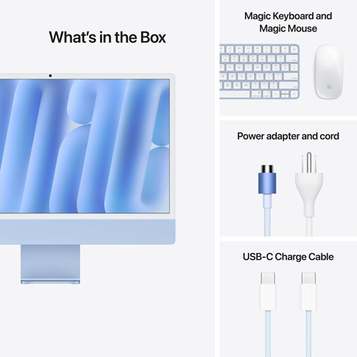 Apple iMac 24" (Fall 2024) - Blue (Apple M4 Chip / -Core GPU / 16GB RAM / 256GB SSD