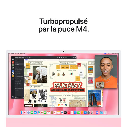 iMac de 24 po d'Apple - Rose (puce M4 d'Apple/processeur graphique 8 coeurs/RAM 16 Go/SSD 256 Go) - Anglais