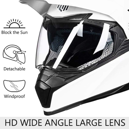Open Box –ILM Off-Road Motorcycle Dual Sport Helmet Full Face Visor Model 606V