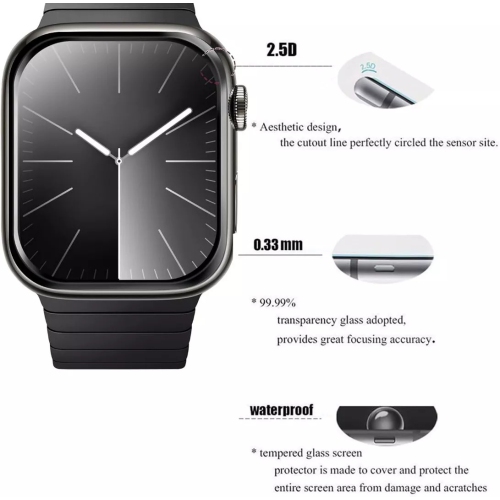 [2 packs] Protecteur d'écran incurvé 3D à couverture complète de CSmart pour Apple Watch iWatch 10, 42&nbsp;mm