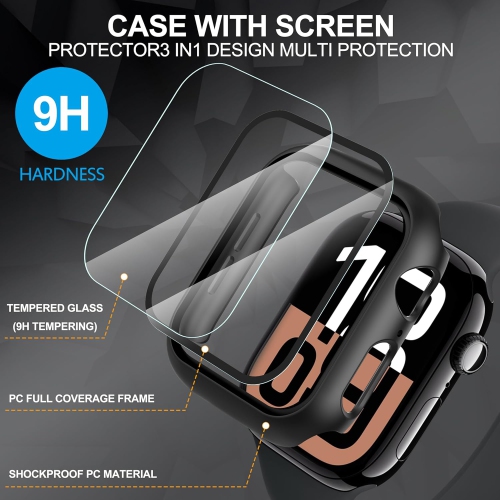 [2 Packs] Full Protective Rugged Case Cover & Screen Protector for Apple Watch Series 10 42mm, Clear