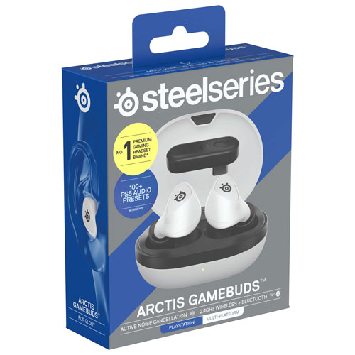 SteelSeries Arctis GameBuds In-Ear Gaming Headphones for PlayStation - White