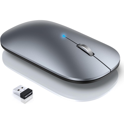 NONE  Wireless Mouse, Silent Computer Mouse With USB Receiver, 4000Dpi Rechargeable Portable Bluetooth Mouse for Laptop/macbook