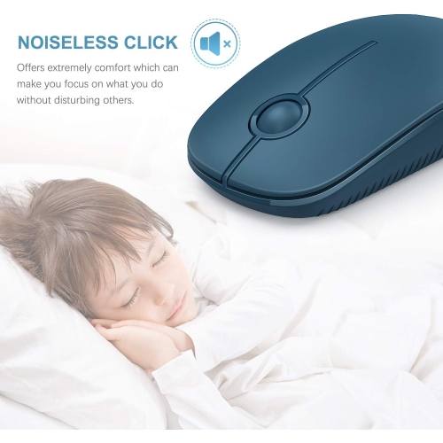 Wireless Mouse,2.4G Slim Portable Computer Mice with Nano Receiver for Computer, Notebook, Laptop, Sapphire Blue