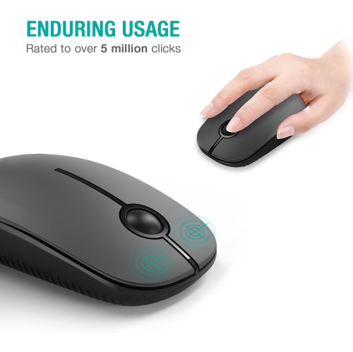 Wireless Mouse,2.4G Slim Portable Computer Mice with Nano Receiver for Computer, Notebook, Laptop, Black and Gray