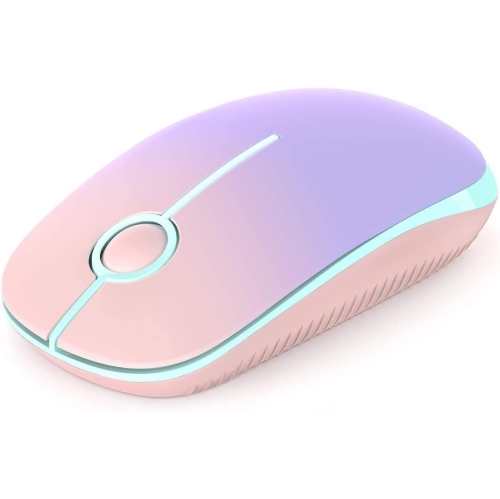 Wireless Mouse,2.4G Slim Portable Computer Mice with Nano Receiver for Computer, Notebook, Laptop, Pink to Purple