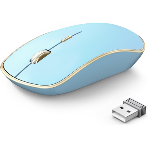 2.4G Computer Mouse Wireless, Silent Wireless Mouse, Portable Ergonomic Wireless Mouse with 5 Adjustable DPI Levels, Cordless Mouse for Desktop,
