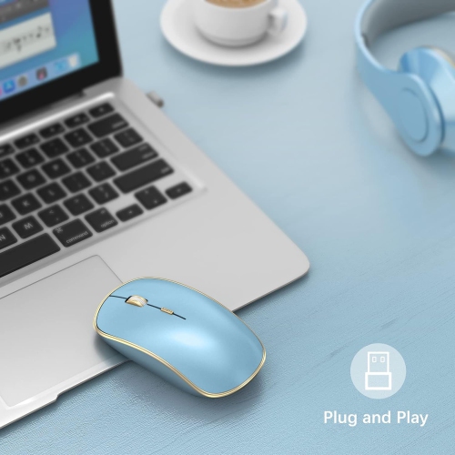 2.4G Computer Mouse Wireless, Silent Wireless Mouse, Portable Ergonomic Wireless Mouse with 5 Adjustable DPI Levels, Cordless Mouse for Desktop,
