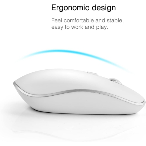 2.4G Computer Mouse Wireless, Silent Wireless Mouse, Portable Ergonomic Wireless Mouse with 5 Adjustable DPI Levels, Cordless Mouse for Desktop,