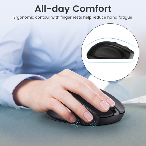 Wireless Mouse,Ergonomic Computer Mouse 2.4G with USB Receiver, 5 Adjustable DPI Levels PC Mouse,2400DPI USB mice for Laptop, Notebook, Computer,