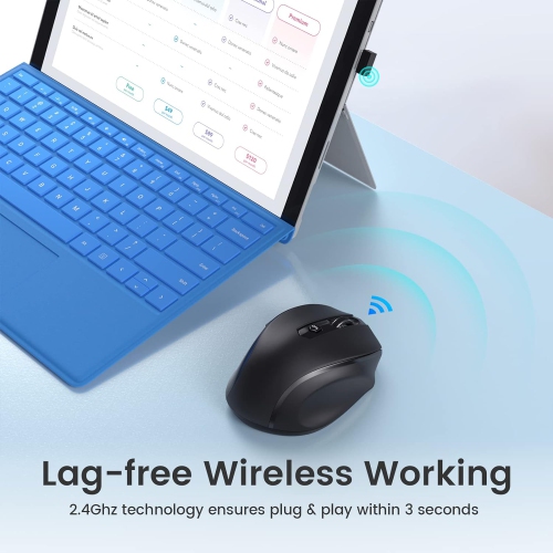 Wireless Mouse,Ergonomic Computer Mouse 2.4G with USB Receiver, 5 Adjustable DPI Levels PC Mouse,2400DPI USB mice for Laptop, Notebook, Computer,