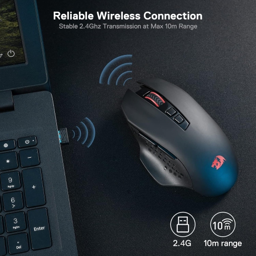 Wireless Gaming Mouse, 4000 DPI 2.4Ghz Wireless Gamer Mouse,Red LED Backlit for PC/Mac/Laptop