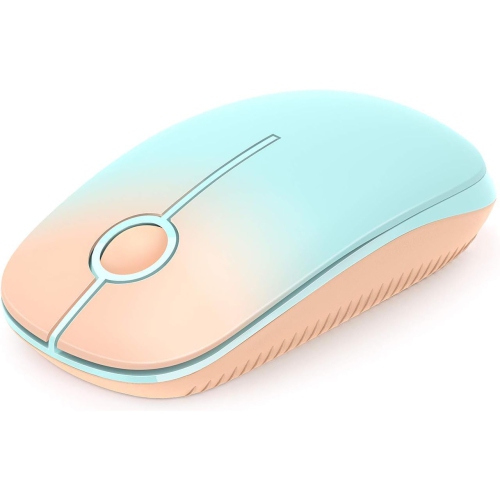 2.4G Slim Wireless Mouse Portable Computer Mouse with Nano Receiver,Mobile Optical Mice for PC, Laptop, Computer, Mac, Gradient Orange to Mint Green