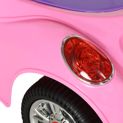 Qaba Baby Car, Push Car with Music, Horn, Light, Foot to Floor Sliding Ride on Car for Toddlers, Pink