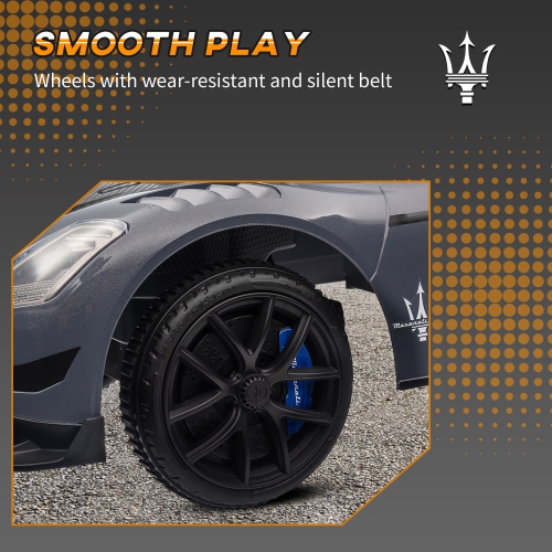 Qaba Maserati GT2 sous licence Sit to Stand Car, Ride On Toy pour tout-petits, style voiture coulissante pour enfants avec rangement sous le siège,