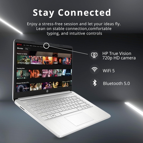 HP 14" FHD Laptop - AMD Ryzen 3-3250U - 8GB DDR4 - 128GB PCIe SSD - Radeon Graphics - Windows 11 - Silver - 32GB Hotface USB Card by HP - Refurbished condition - Image 3