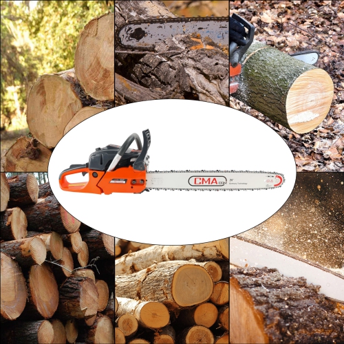 TOPTENG Gas Cordless Chainsaw 24 inch, 2-Cycle Gasoline Powered Chain Saw, 68CC Handheld Cordless Chainsaw, Automatic Chain Oiler, Garden Tool for