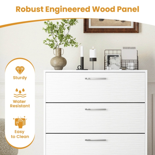 Costway 4 Drawer Storage Cabinet with Metal Legs & Handles Anti-Toppling Devices