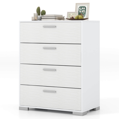 Costway 4 Drawer Storage Cabinet with Metal Legs & Handles Anti-Toppling Devices