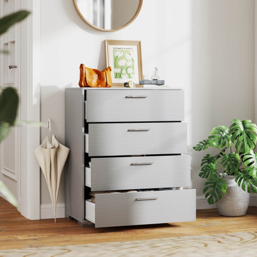Costway 4 Drawer Storage Cabinet with Metal Legs & Handles Anti-Toppling Devices