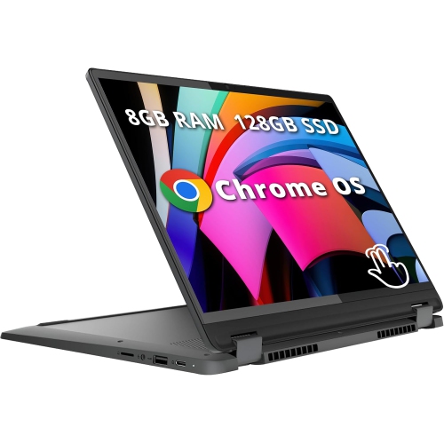 Refurbished - Lenovo IdeaPad Flex 5i 14" FHD 2-in-1 Touchscreen Chromebook Plus Laptop, Intel Core i3-1315U, 8GB RAM, 128GB SSD, Backlit Kb, Webcam,