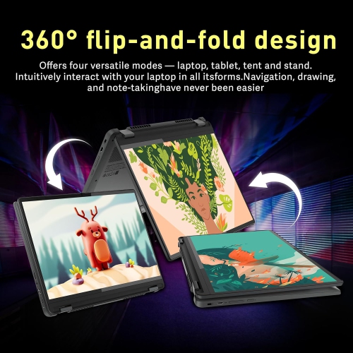 Refurbished - Lenovo IdeaPad Flex 5i 14" FHD 2-in-1 Touchscreen Chromebook Plus Laptop, Intel Core i3-1315U, 8GB RAM, 128GB SSD, Backlit Kb, Webcam,