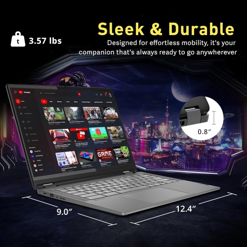 Refurbished - Lenovo IdeaPad Flex 5i 14" FHD 2-in-1 Touchscreen Chromebook Plus Laptop, Intel Core i3-1315U, 8GB RAM, 128GB SSD, Backlit Kb, Webcam,