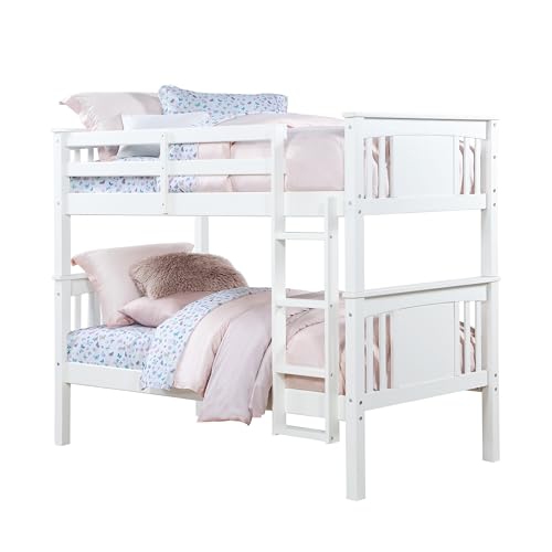 DHP Dylan Twin Over Twin Wood Bunk Bed, White