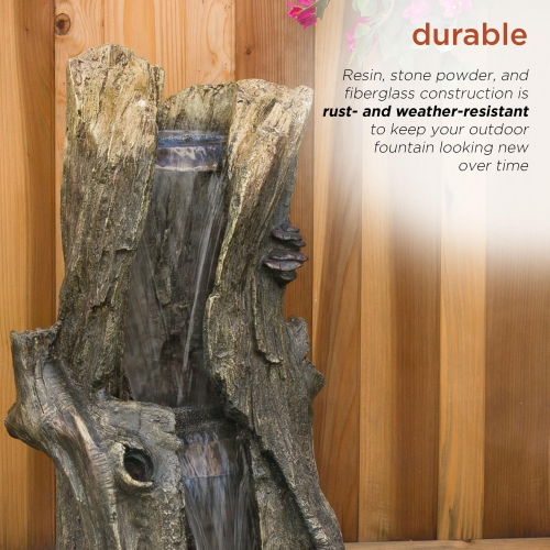 Fontaine extérieure en cascade avec lumières à DEL de 41&nbsp;po Rainforest d'Alpine Corporation