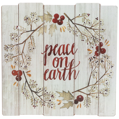 Peace on Earth Christmas Wall Sign - 12"