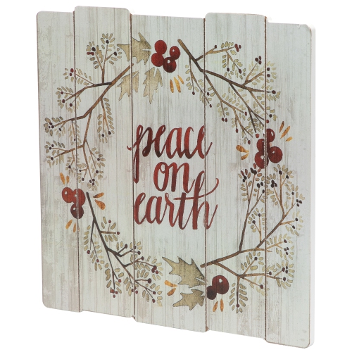 Peace on Earth Christmas Wall Sign - 12"